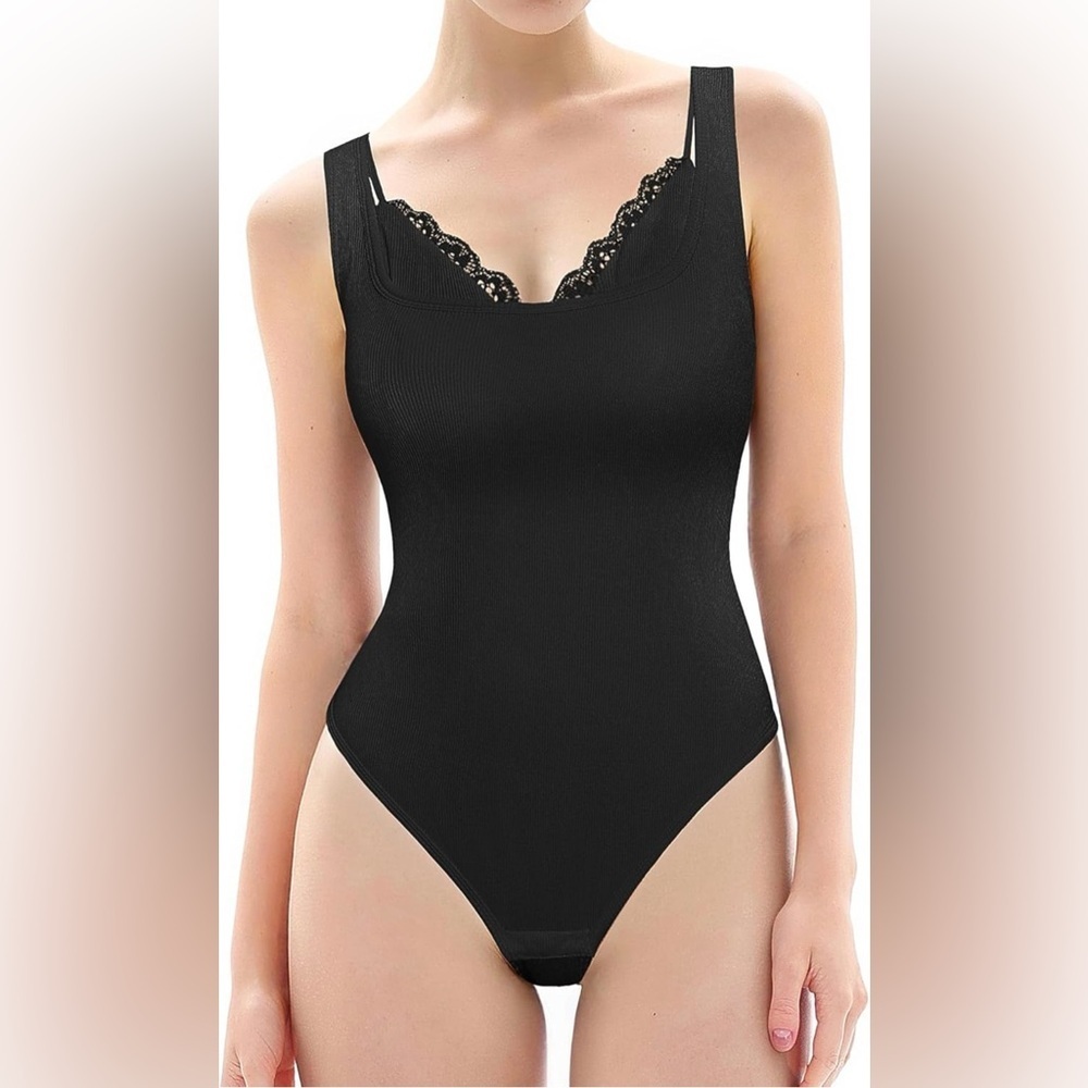 Popilush Body Suits Women’s Tummy Control Modal Soft Shapewear Lace Layered Bra